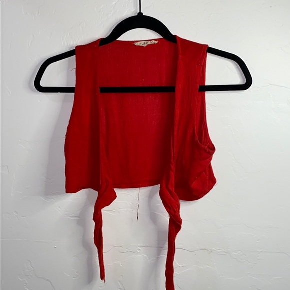 Super cropped little tie in front tee - Picture 4 of 4